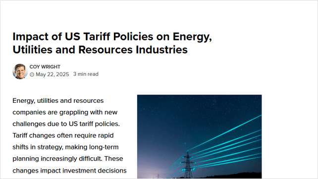How tariffs reshape energy sector strategies and tech investments