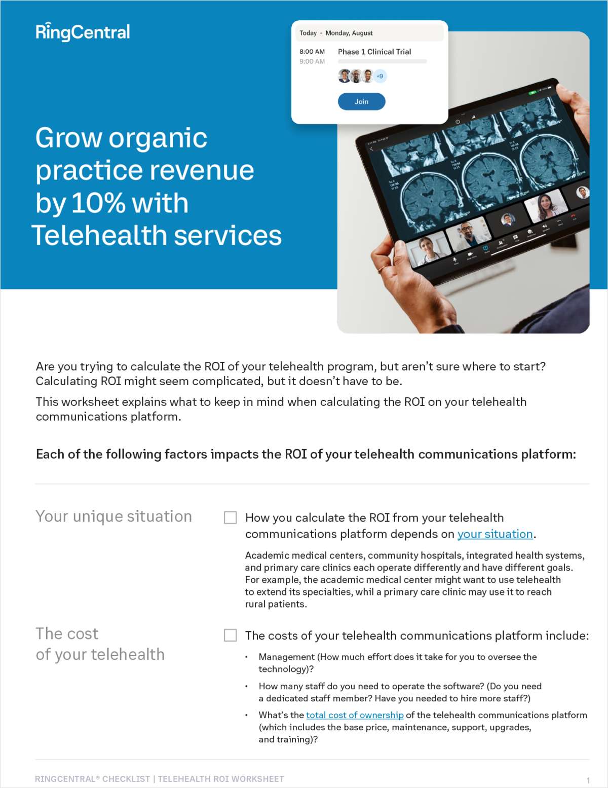 Grow organic practice revenue by 10% with telehealth services