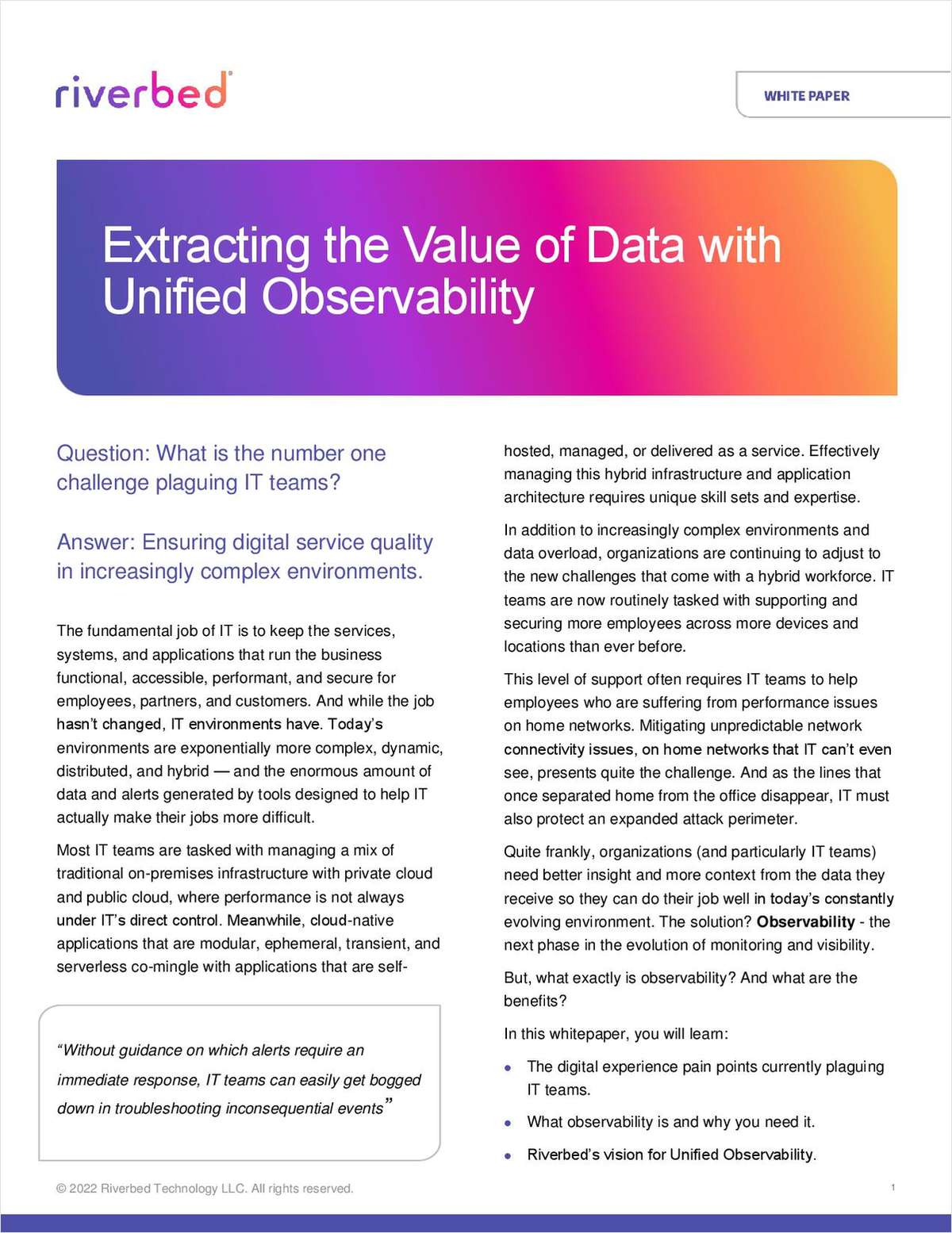 Extracting Value with Unified Observability