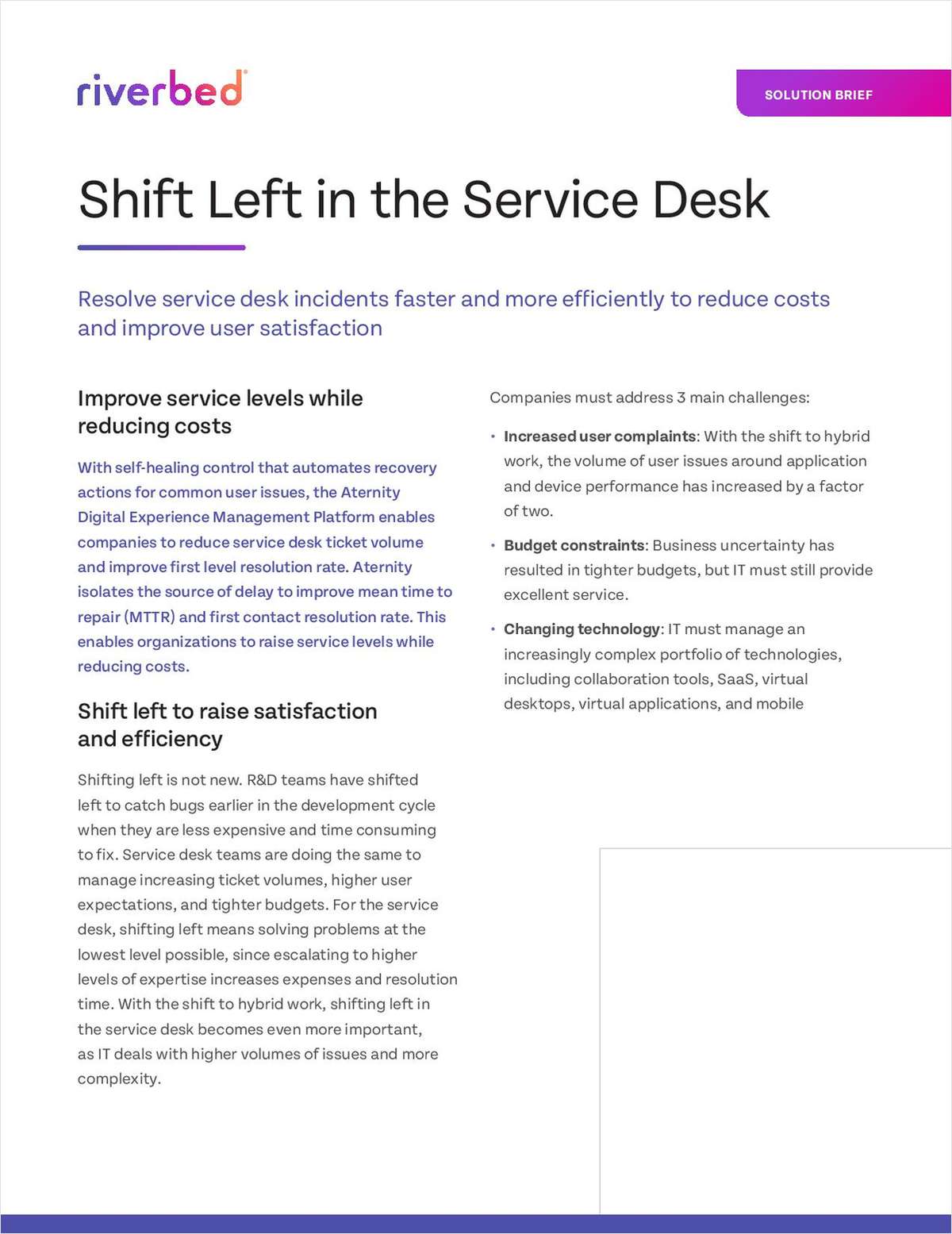 Shift Left in the Service Desk Now