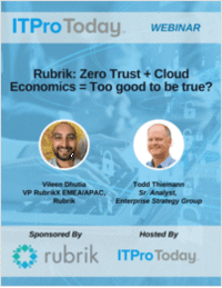 Rubrik: Zero Trust + Cloud Economics = Too good to be true?