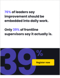 76% of leaders think improvement is embedded in daily work. Only 39% of frontline supervisors agree.
