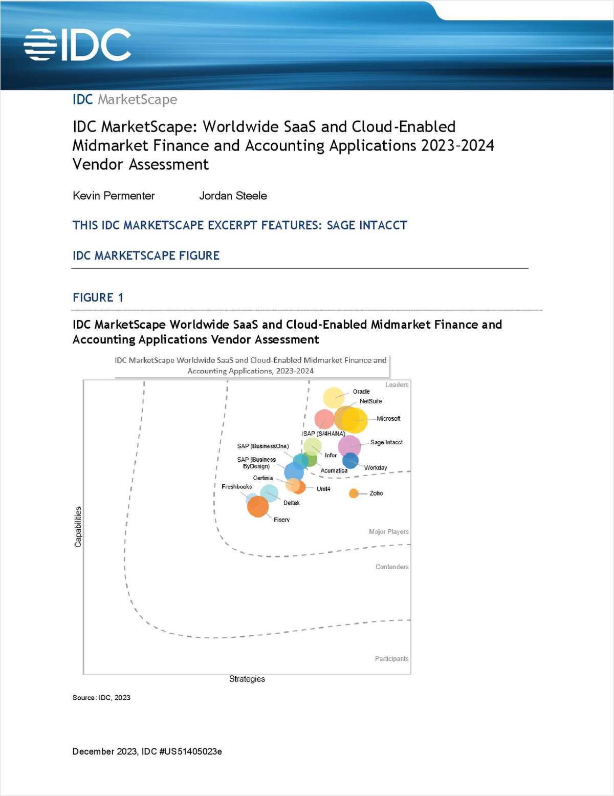 IDC MarketScape: Worldwide SaaS and Cloud-Enabled Midmarket Finance and Accounting Applications 2023-2024 Vendor Assessment