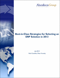Aberdeen Group -- Best-in-Class Strategies for Selection an ERP Solution in 2013