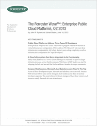The Forrester Wave™: Enterprise Public Cloud Platforms, Q2 2013
