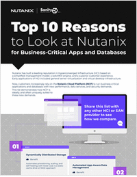 Top 10 Reasons to Look at Nutanix for Business-Critical Apps and Databases