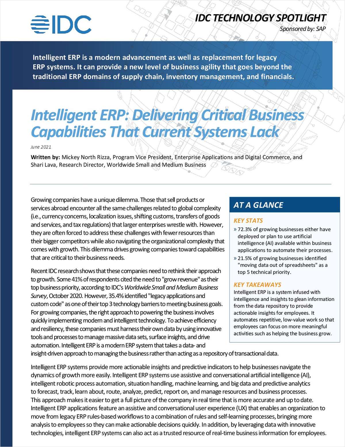 Intelligent ERP: Delivering Critical Business Capabilities that Current Systems Lack