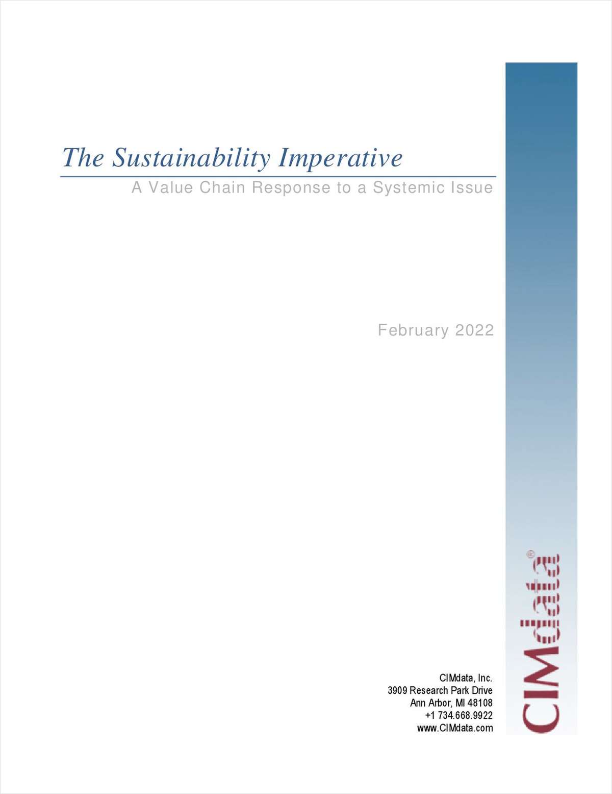 The Sustainability Imperative; A Value Chain Response to a Systemic Issue