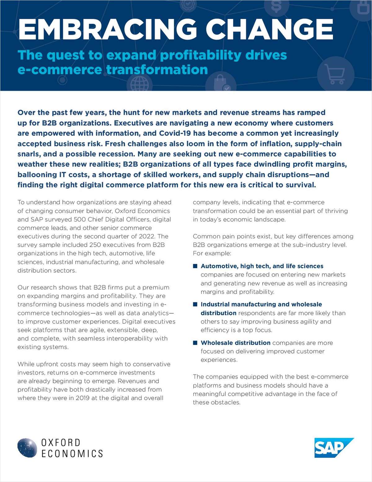 Oxford Economics: Embracing change - The quest to expand profitability drives e-commerce transformation