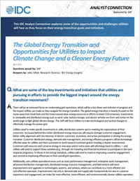 IDC Analyst Connection: The Global Energy Transition and Opportunities for Utilities to Impact Climate Change and a Cleaner Energy Future