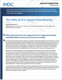 The Utility of AI in Supply Chain Planning