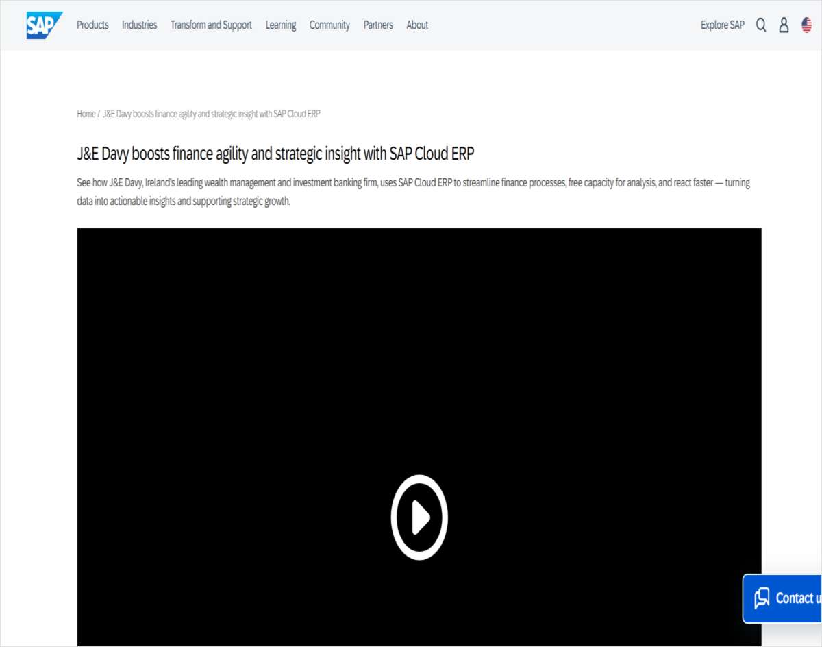 J&E Davy boosts finance agility and strategic insight with SAP Cloud ERP