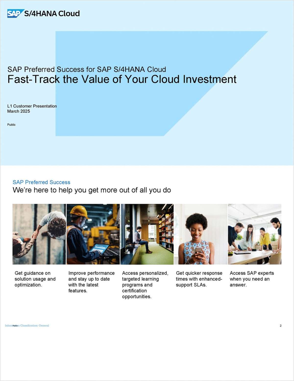 SAP Preferred Success for SAP S/4HANA Cloud Fast-Track the Value of Your Cloud Investment