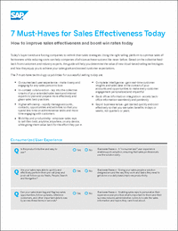 7 Must-Haves for Sales Effectiveness Today