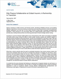 Risk-Finance Collaboration at Global Insurers: A Partnership in Transition