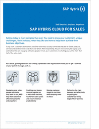 Sell Smarter, Anytime, Anywhere: SAP Hybris Cloud For Sales