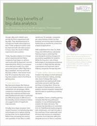 Three Big Benefits of Big Data Analytics