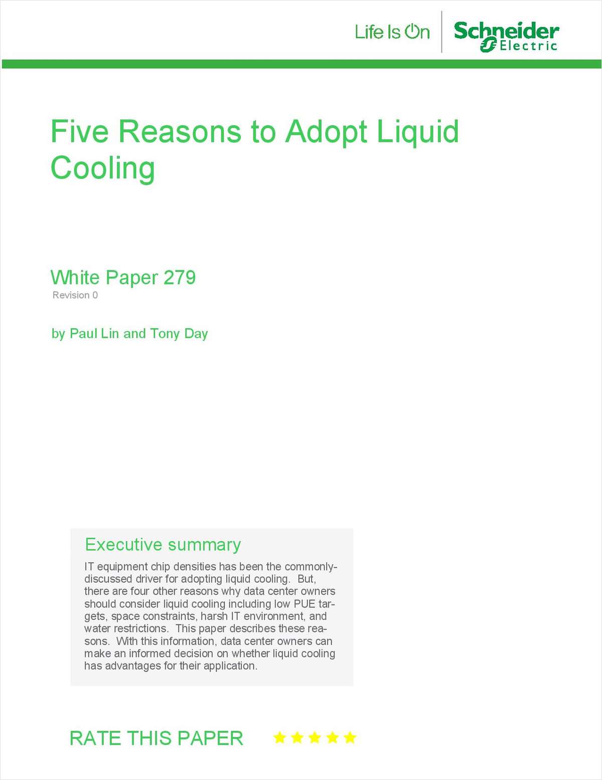 Five reasons to adopt liquid cooling