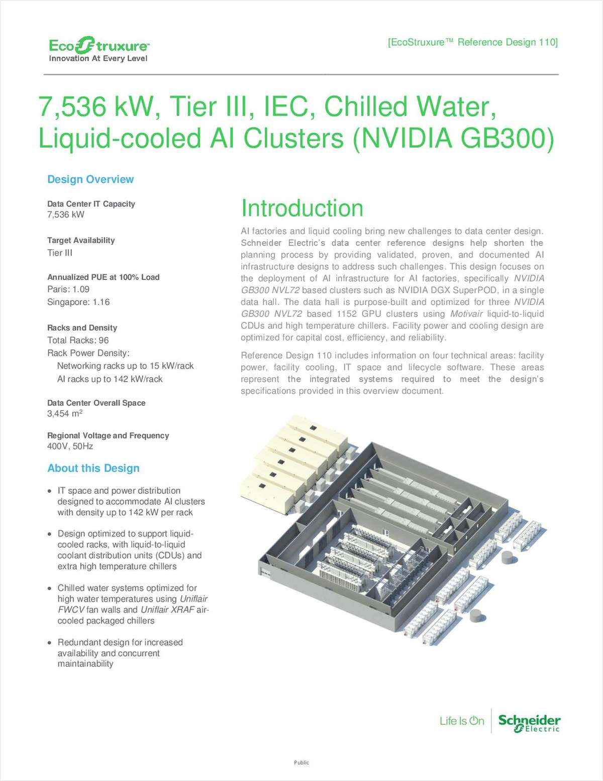 7,536 kW, Tier III, IEC, Chilled Water, Liquid-cooled AI Clusters