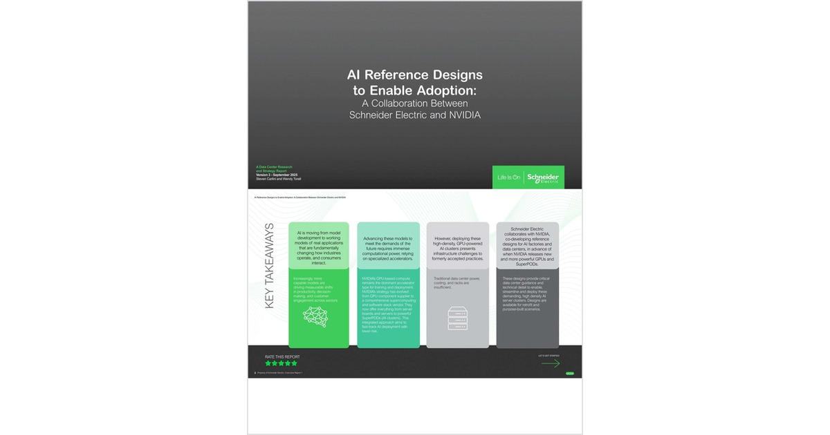 AI Reference Designs to Enable Adoption A Collaboration Between Schneider Electric and NVIDIA