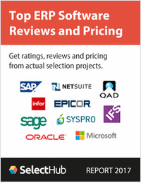 Top ERP Software Reviews and Pricing 2016--Free Analyst Report