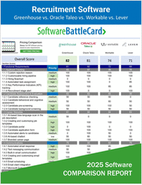 Recruitment Software BattleCard--Greenhouse vs Oracle Taleo vs Workable vs Lever