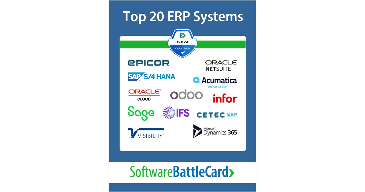 Top 20 ERP Systems Comparison BattleCard-- Oracle Cloud ERP vs. Best Alternatives