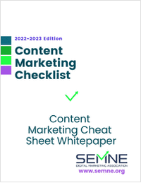 Content Marketing Cheat Sheet Checklist White Paper