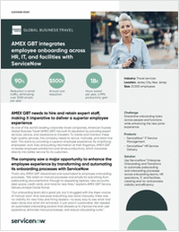 AMEX GBT Integrates Employee Onboarding Across HR, IT, and Facilities with ServiceNow