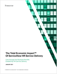 The Total Economic Impact™ Of ServiceNow HR Service Delivery