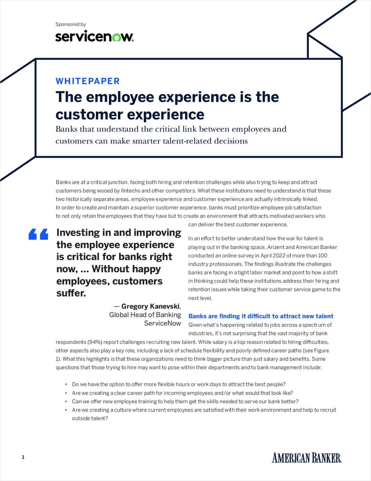 American Banker: The Employee Experience Is the Customer Experience