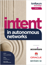 TM Forum Report: Intent in autonomous networks