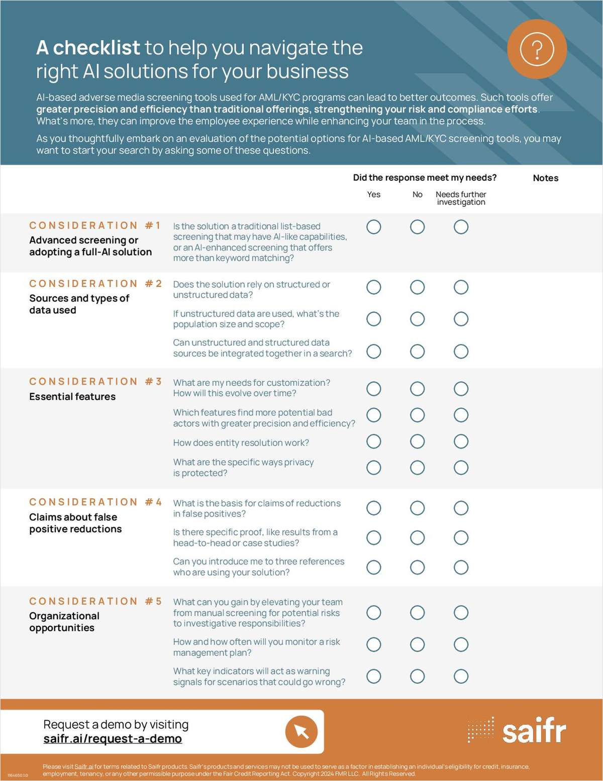 A checklist to help you navigate the right AI solutions for your business
