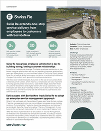 Swiss Re Extends One-Stop Service Delivery From Employees to Customers with ServiceNow