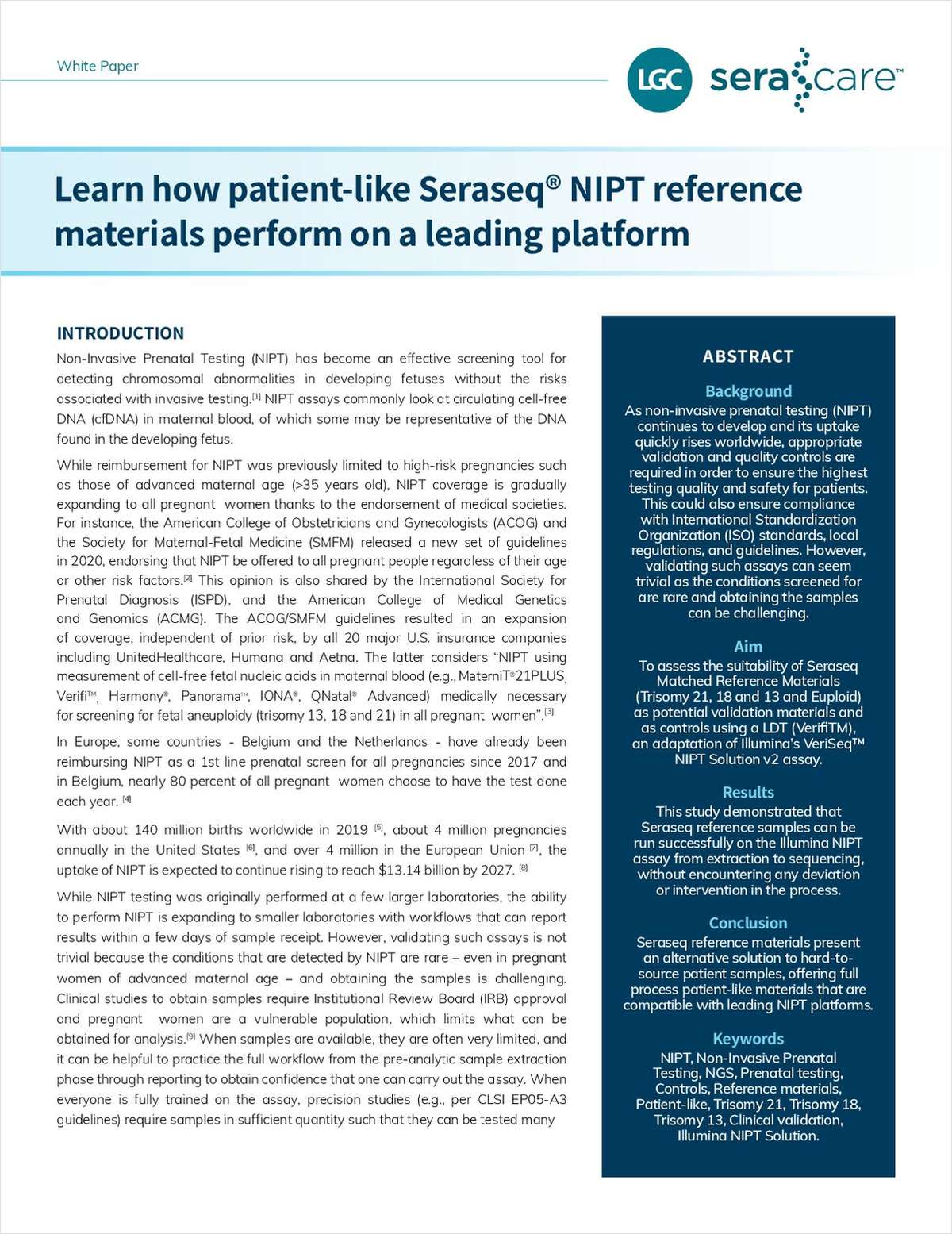 Learn How Patient-Like Seraseq NIPT Reference Materials Perform on a Leading Platform