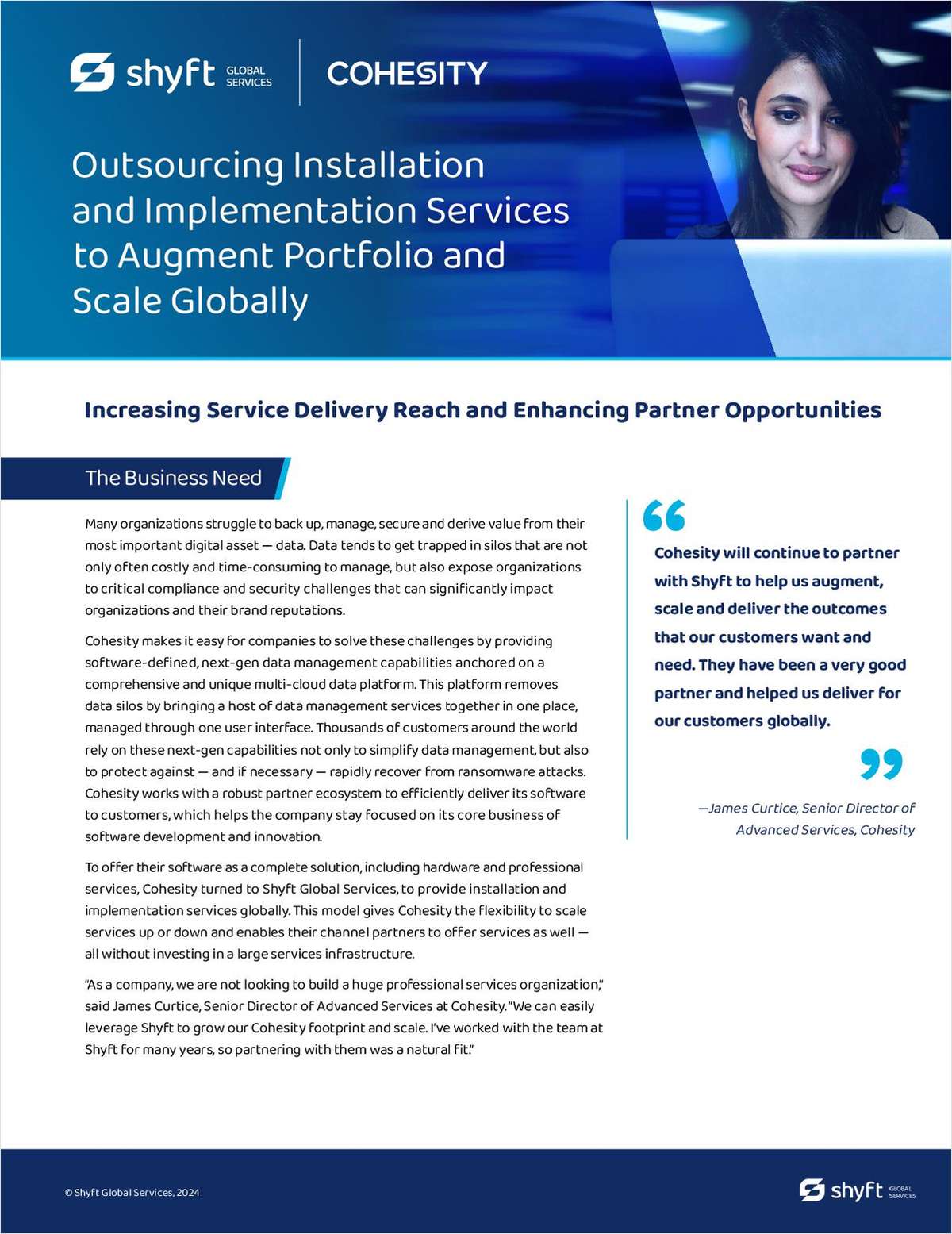 Outsourcing Installation and Implementation Services to Augment Portfolio and Scale Globally - Cohesity Case Study