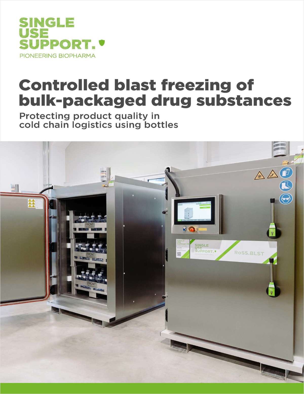 Controlled blast freezing of bulk-packaged drug substances