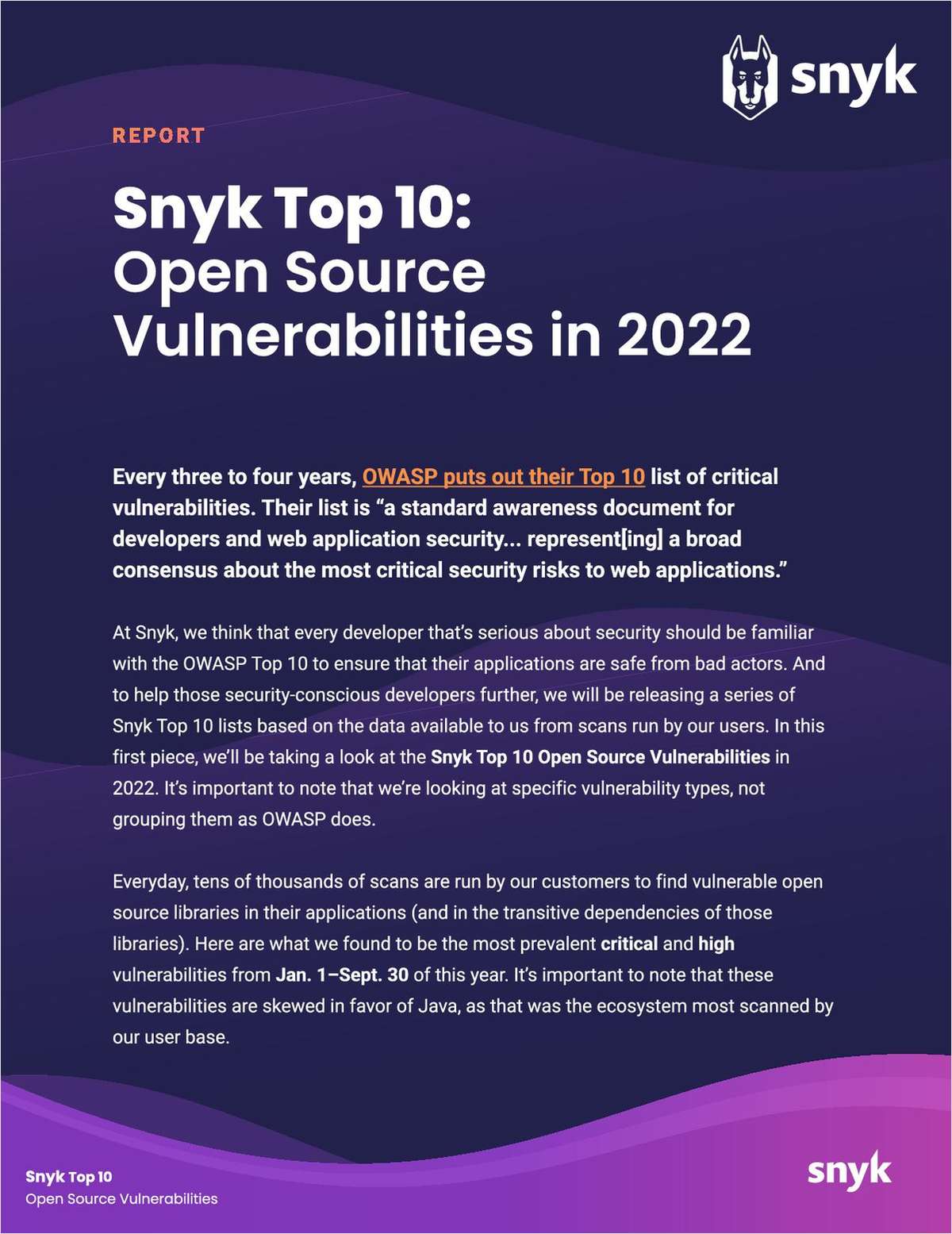 Snyk Top 10: Open Source Vulnerabilities in 2022
