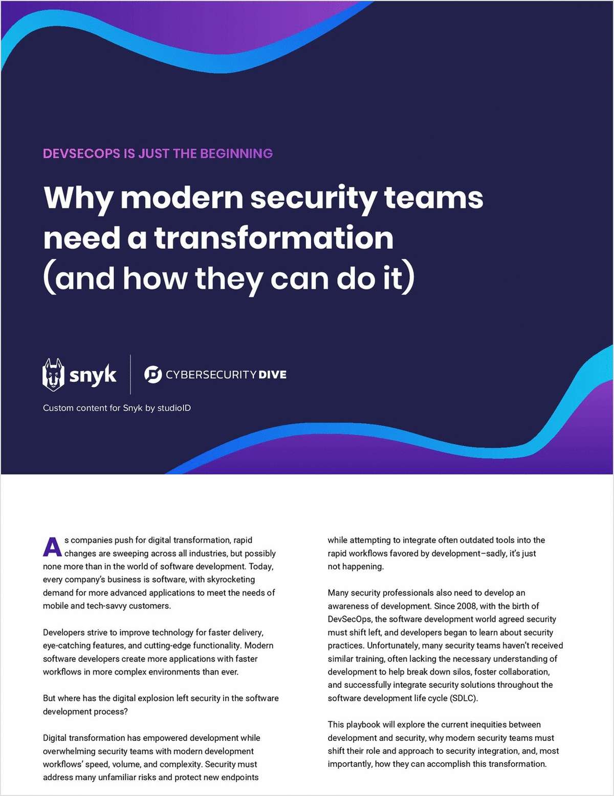 DevSecOps is Just the Beginning Playbook: Why modern security teams need a transformation (and how they can do it)