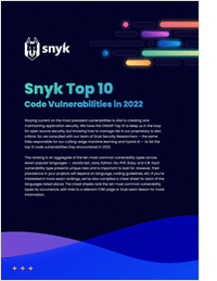 Snyk Top 10: Code Vulnerabilities You Should Know in 2023