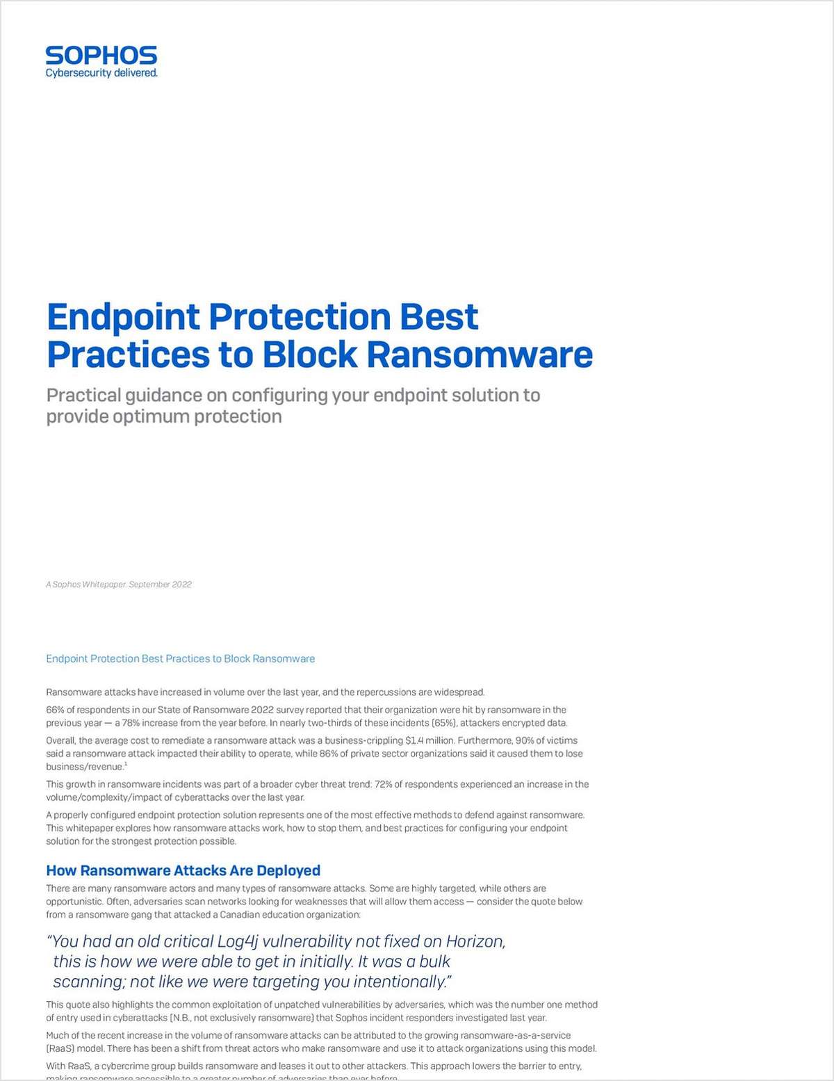 Endpoint Protection Best Practices to Block Ransomware