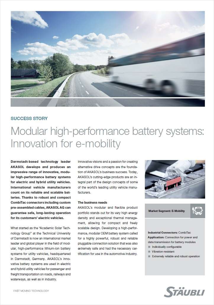 Modular High-Performance Battery Systems: Innovation for E-Mobility