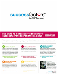 Five Ways to Increase Efficiencies with SuccessFactors Performance & Goals