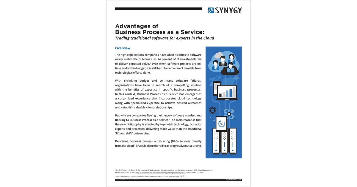 Advantages of Business Process as a Service