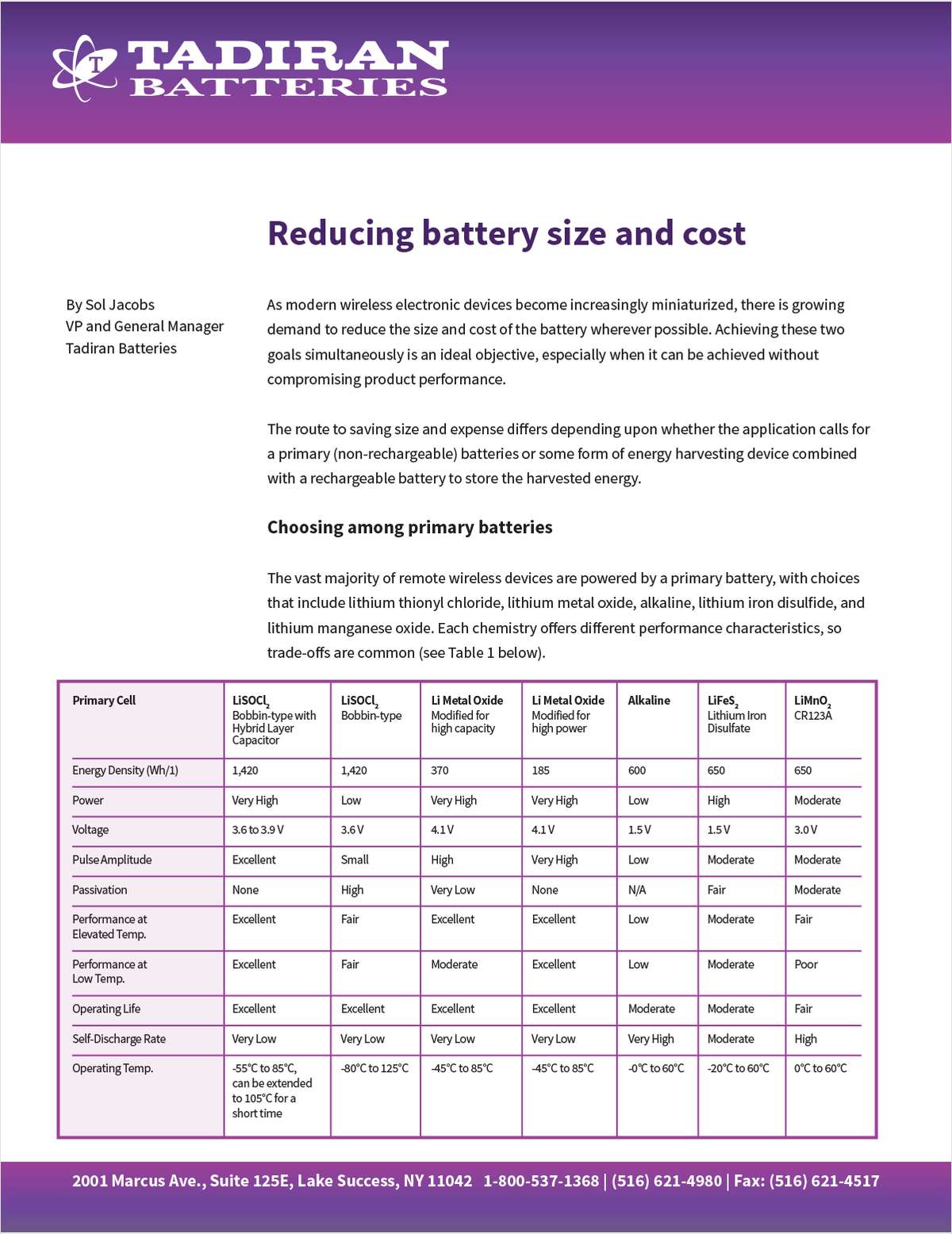 Reducing Battery Size and Cost