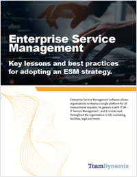 Enterprise Service Management for Key lessons and best practices for adopting an ESM strategy