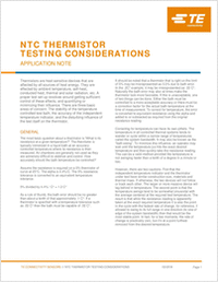 NTC Thermistor Testing Considerations