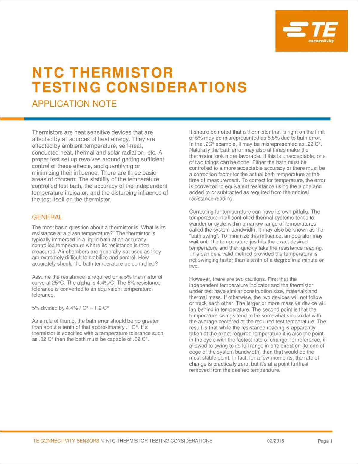 NTC Thermistor Testing Considerations