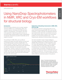 在结构生物学的NMR, XRC和Cryo-EM工作流程中使用纳米滴分光光度计