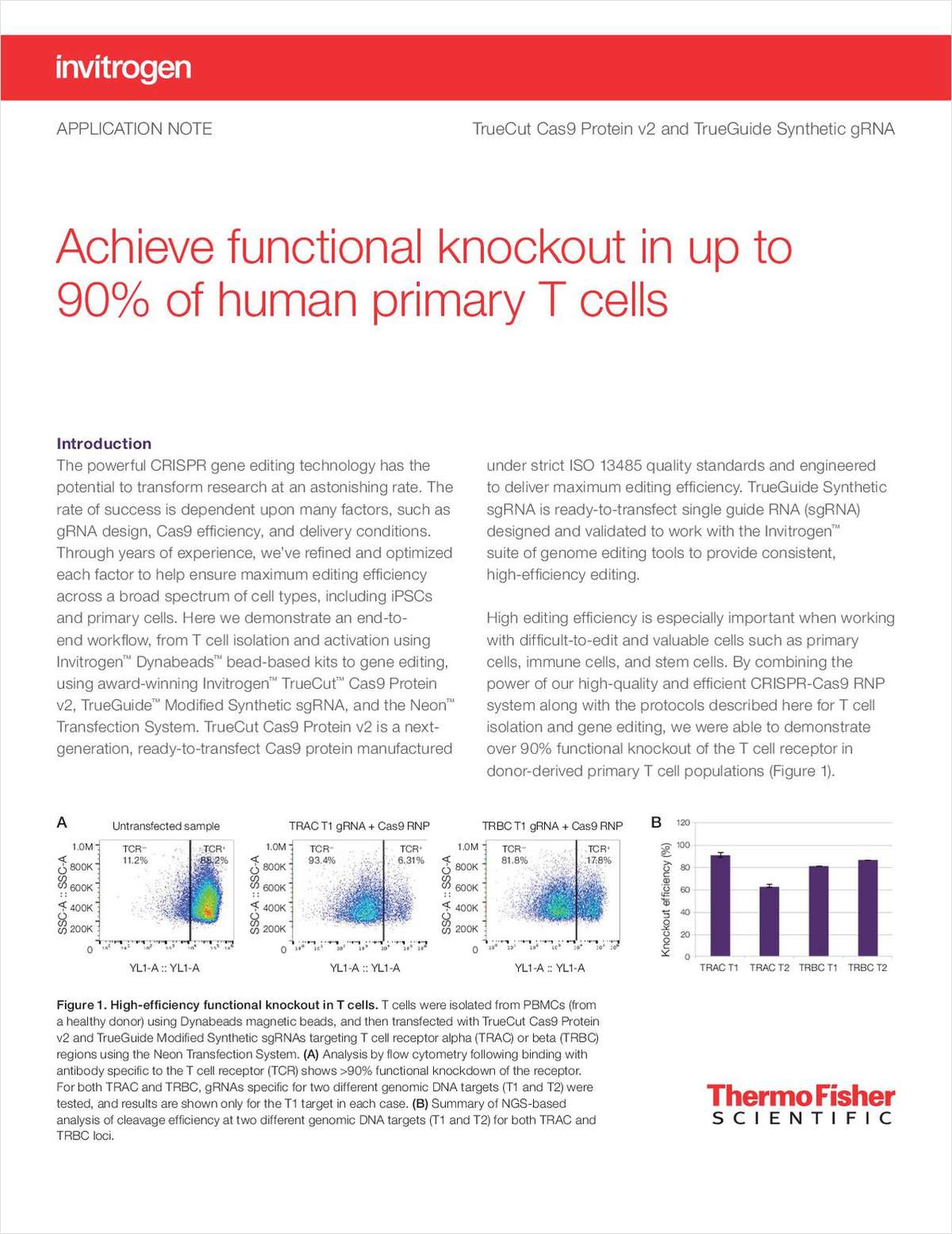 Achieving Functional Knockout in up to 90 Percent of Human Primary T Cells